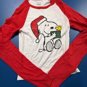 Peanuts Red and White Snoopy Long Sleeve Tee